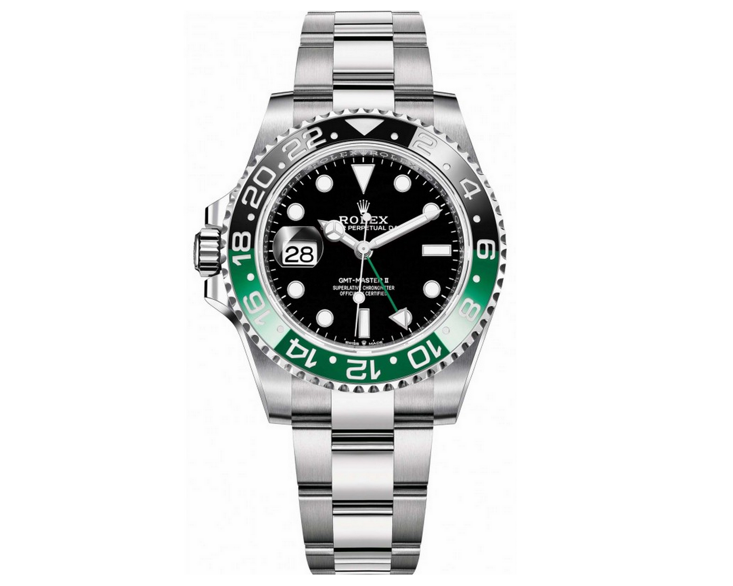 GМТ-Маѕter ІІ 126720VTNR Watch 40mm Oystersteel - Black and Green Cеrасhrоm Bezel