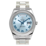 Day-Date II 218206 Watch 41mm Ice Blue Dial with Roman Numerals