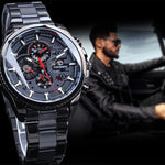 Three Dial Calendar Stainless Steel Men Mechanical Automatic Wristwatches Top Brand Luxury Military Sport Male Clock