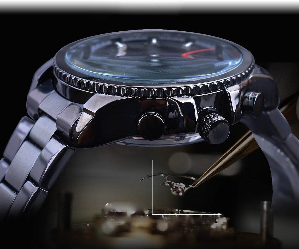 Three Dial Calendar Stainless Steel Men Mechanical Automatic Wristwatches Top Brand Luxury Military Sport Male Clock