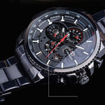 Three Dial Calendar Stainless Steel Men Mechanical Automatic Wristwatches Top Brand Luxury Military Sport Male Clock